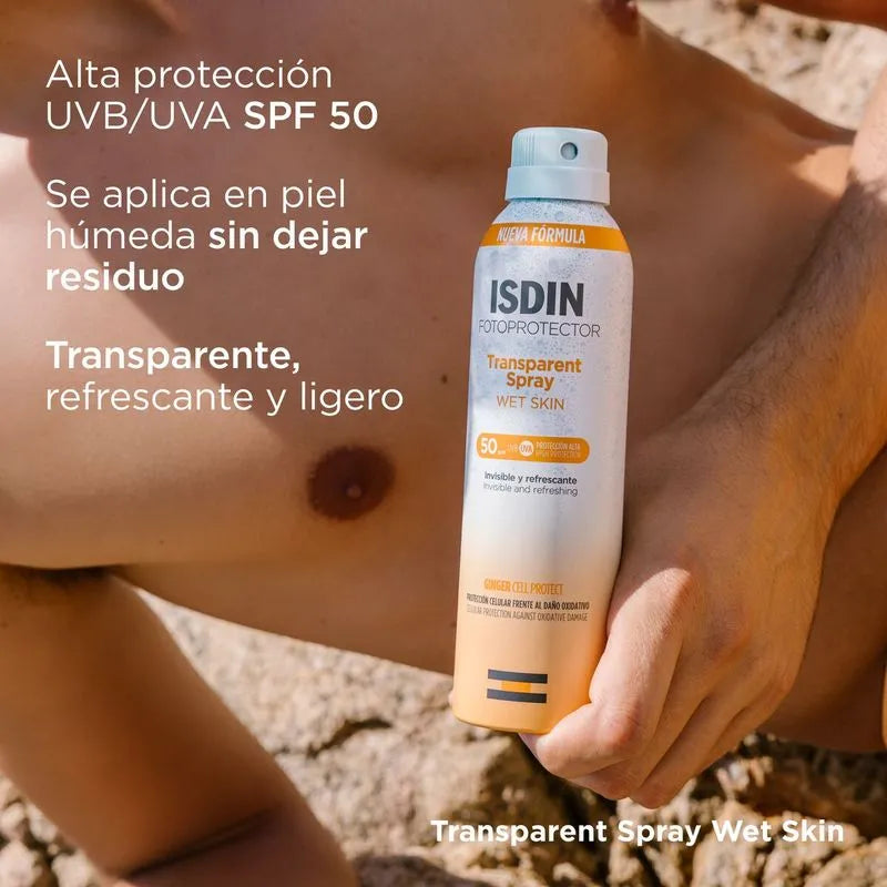 Fotoprotector Transparent Spray Wet Skin - Isdin 250 ml