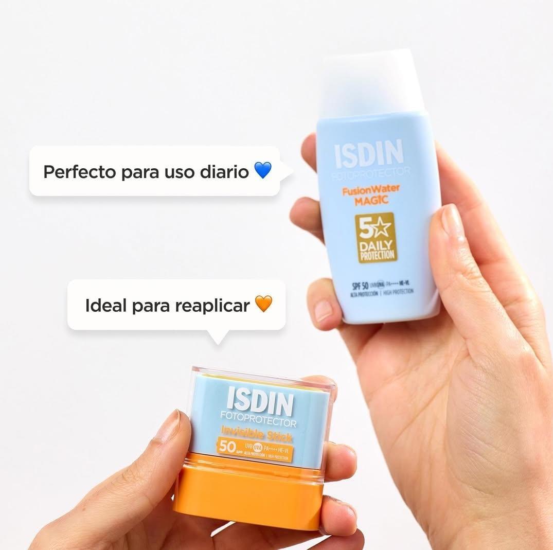Fotoprotector Fusion Water Magic Oil Control - Isdin 50 ml + Fotoprotector Invisible Stick SPF 50